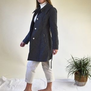 Grey Single Breasted Pea Coat